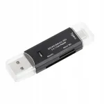 Kaardilugeja 3in1 USB 2.0 Micro USB Type-C, TF SD
