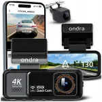 ONDRA H8 4K UHD GPS WiFi auto kaamera tagumise kaameraga ja laiavaatenurgaga