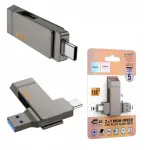 USB-m&auml;lupulk 128GB Hoco UD15, USB 3.2, USB A ja USB C, hall