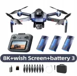 GPS droon Lenovo GT8, 8K professionaalne HD kaamera, laserkliima takistuste v&auml;ltimine, 3 akut