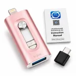 512 GB 4in1 m&auml;lupulk, micro-USB/USB-C/Lightning/USB 3.0, roosa