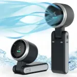 Kaasaskantav kokkupandav USB laetav k&auml;eshoitav ventilaator, 5 kiirust, 3600mAh, must