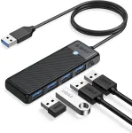 USB jagaja 3.0, 4 &uuml;hendust, v&auml;ga &otilde;huke, 5 Gb/s, 100 cm kaabliga
