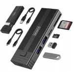 USB-C HUB korpus Zenwire 7in1 koos M.2 NVMe/SATA SSD ja SD adapteriga