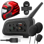 Mootorratta vabak&auml;eseade GOMEDIA V6 Pro Plus, USB-C, Bluetooth, 1 kiivrile, 800 m