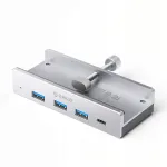 USB-C jaotur Orico MH4PC, 3x USB-A 3.0, 5Gbps, alumiinium, klambriga kinnitatav