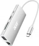 USB-C jagaja Acer 9in1, 4K HDMI, 100W PD, Ethernet 1Gb/s, 3&times;USB 3.0, SD, TF