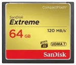 SanDisk CF 64GB Extreme 120MB/s UDMA7 m&auml;lukaart 80045610