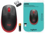 Juhtmevaba hiir Logitech M190, must/punane, suur