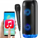 Kaasaskantav karaoke k&otilde;lar Bluetoothi, LED-valgustuse, AUX ja MP3-ga, 750W