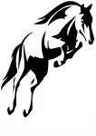 Kleebis autole JUMPING HORSE, taustata, 18 x 14,5 cm