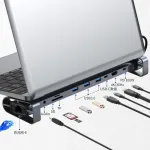 10-in-1 USB-C jagaja: 3x USB, HDMI, SD, TF, VGA, k&otilde;rvaklappide pesa, LAN