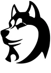 Taustavaba kleebis koertele HUSKY, 18 x 14,4 cm