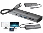 Dokijaam ultraraamatu arvutile, USB-C PD 100W, 4x USB 3.0/2.0, 2x HDMI, RJ45, VGA
