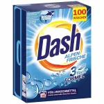 DASH Alpen Frische pesupulber, 6 kg, 100 pesukorda, valgetele riietele