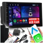 2 DIN auto multimeedia, 7", CarPlay, Android, WiFi, GPS, FM, 6GB/128GB