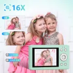 Digitaalne kaamera 4K HD 1080P 64MP 16x suum lastele, roheline