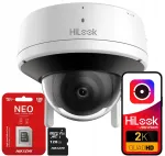 Valveseirekaamera HiLook IPC-D140HA-D/W(W), 4MP, mikrofoni ja 128GB m&auml;lukaardiga &uuml;hilduv