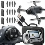 HD GPS WiFi kaameraga droon, 3 akut, LCD-ekraan, 5G, harjadeta mootor