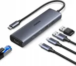 USB-C hub Ethernetiga, 2x USB-C, 2x USB-A, RJ45 gigabit, 10 Gb/s