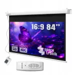 Spacetronik elektriline projektsiooniekraan 84" 4K Full HD, seinale ja lakke paigaldatav