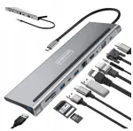USB-C 11-in-1 &uuml;hendusjaam VGA, RJ45, SD ja 4K HDMI-ga, sobib MacBook Pro/Air M1-le