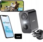 V&auml;ljas videovalvekaamera 3MP, 2K, WiFi, akuga, 4x suum, toetab kuni 64GB SD-kaarti