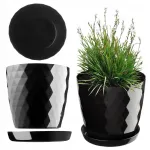 Lillepott jalgadel KADAX 20 cm, must, plastikust