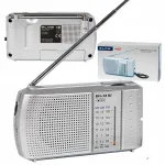 Kaasaskantav ehitusplatside k&ouml;&ouml;giraadio FM/AM/SW, patareidega, antenniga, kompaktne ja kerge
