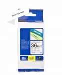 Kleebiseteip Brother TZe-261, 36 mm, must tr&uuml;kk, valge lamineeritud, 8 m