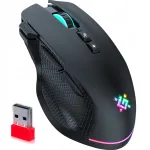 Juhtmevaba hiir Defender THUNDER GM-213, 1600 dpi, must, RGB-valgustusega