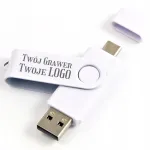 USB m&auml;lupulk 128 GB, USB-C 3.0, valge, graveeritud logoga