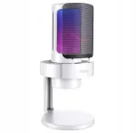Kondensaatormikrofon FIFINE, valge, USB, LED RGB-valgustusega