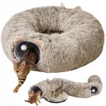 Kassitunnel-voodi, 90 cm, 2 avaga, pruun, pehme