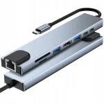 USB-C adapter 8-&uuml;hes: HDMI, USB 2.0, USB-C, SD, MicroSD, Ethernet, sobib Apple&rsquo;i ja Google&rsquo;i seadmetele
