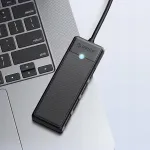 USB jagaja, 4 porti, USB-C kuni USB-A, 0,15 m, must