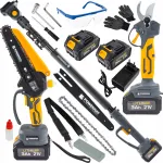 Oksal&otilde;ikuse komplekt 3in1, saekett 6", 8", l&otilde;ikur 25 mm, vars 130&ndash;200 cm, 2xAku 3Ah