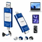 128 GB USB m&auml;lupulk Lightning, USB-C ja USB &uuml;hendustega, &uuml;hilduv iPhone, Android, PC ja Mac-ga