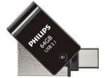 Philips 2in1 USB m&auml;lupulk 64GB, USB 3.1 ja USB-C