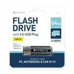 USB m&auml;lupulk Platinet X-Depo 64GB, must, alumiinium