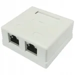 Pinnapealne kahepesaga arvutipistik, 2 x RJ45 Cat6, varjestatud
