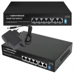 PoE v&otilde;rgu l&uuml;liti 4x PoE, 2x Uplink RJ45, 10/100 Mbps, 60W, kuni 300 m, kaamerateks