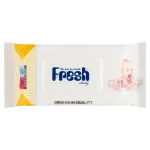 Niisked salvr&auml;tikud Fresh baby klambriga, 72 tk, kollased