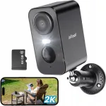 Traadita IP kaamera kahepoolse heliga, 3MP, 64GB SD, patareitoitega