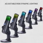 USB kondensaator lauamikrofon RGB valgustusega QD