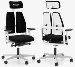 Kontoritool Xilium G, ergonoomiline, valge ja must