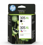 HP 305XL tindikassetikomplekt, must + v&auml;rviline, DeskJet 2320/4122/2710e
