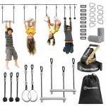 HyperMotion laste takistusrada metallist slackline&rsquo;i ja 7 takistusega