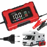 Aku laadija LCD-ga, 12V 10A / 24V 5A, mootorratastele ja autodele