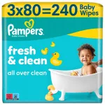 Niisked Pampers Fresh Clean laste n&auml;tsud, 3 x 80 tk.